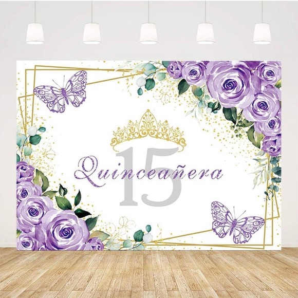 7x5ft Quinceañera Backdrop Mis Quince 15 Anos Birthday Party Decoratio - Picture 3 of 8